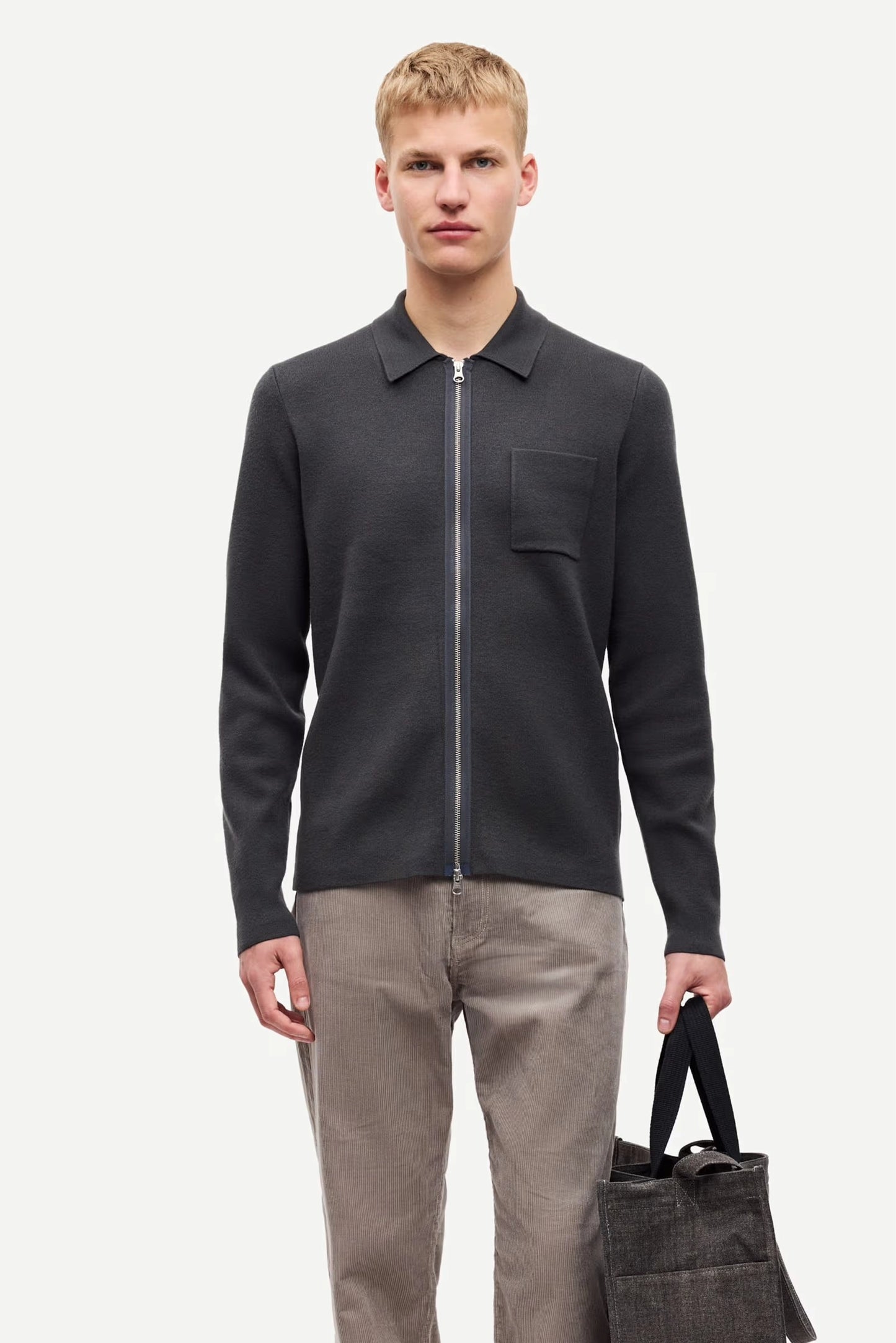 SAMSOE | CHAQUETAS | HOMBRE | GUNA X ZIP BLACK OYSTER 10490 | GRIS