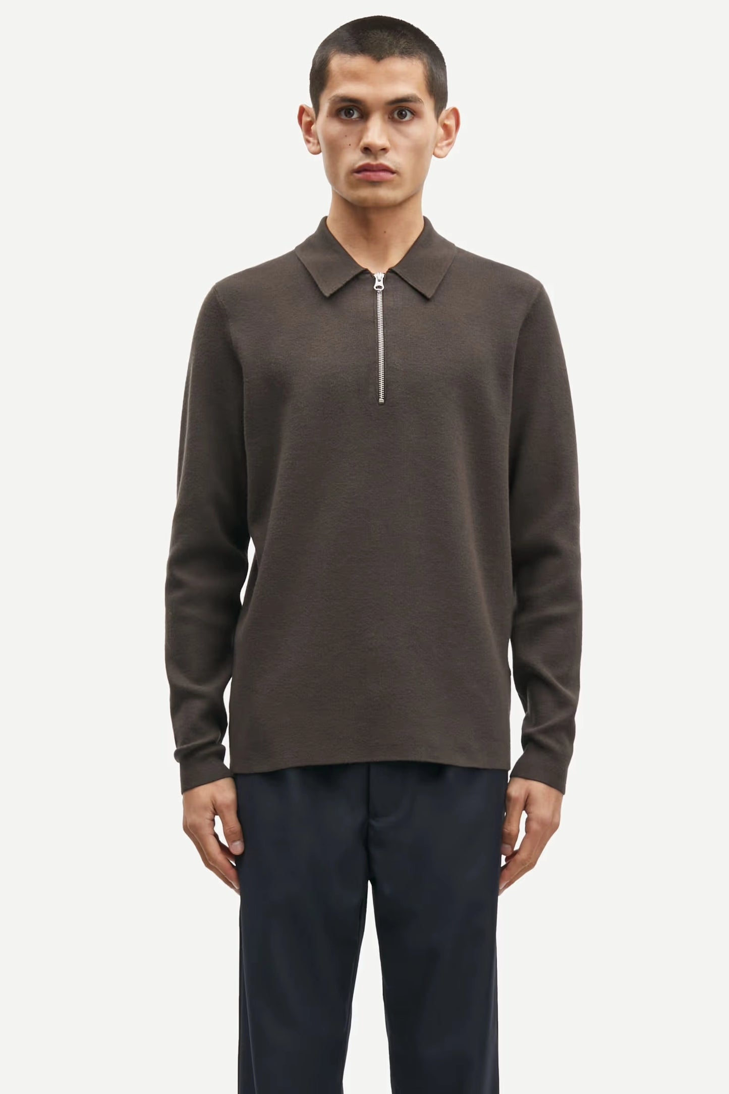 SAMSOE | JERSEYS | HOMBRE | GUNA HALF ZIP TURKISH COFFEE