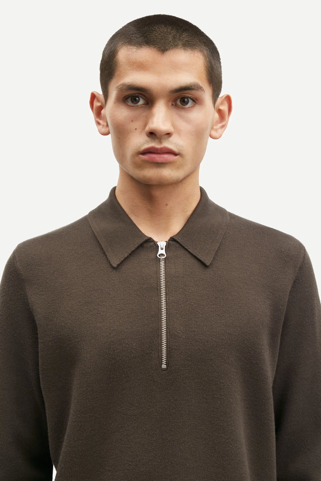 SAMSOE | JERSEY | HOME | GUNA HALF ZIP TURKISH COFFEE | MARRÓ