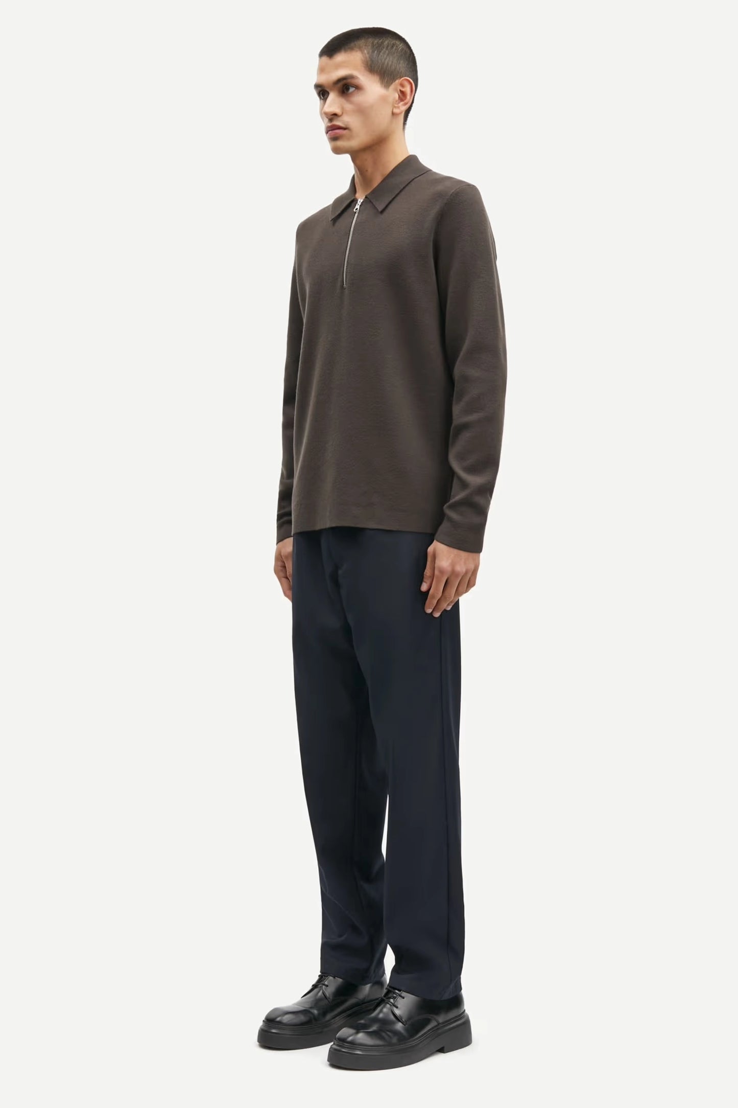 SAMSOE | JERSEYS | HOMBRE | GUNA HALF ZIP TURKISH COFFEE
