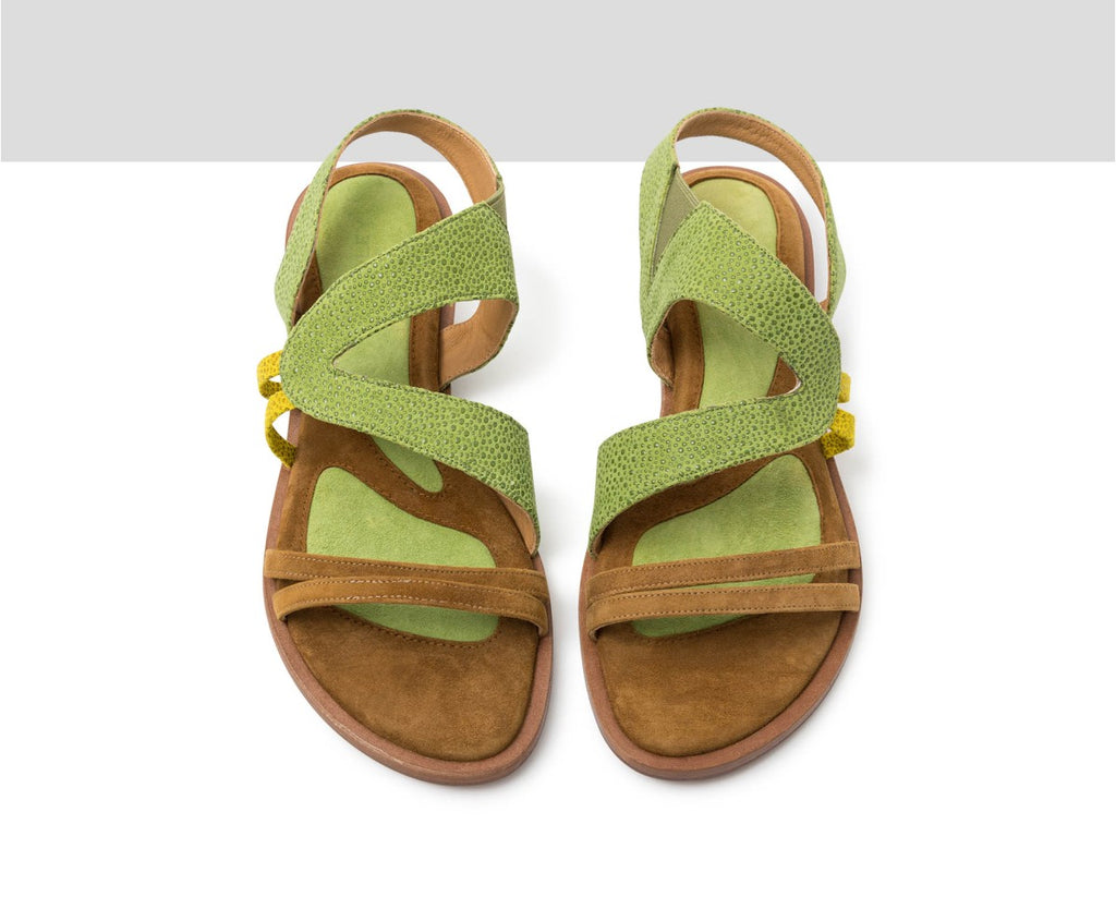 AUDLEY | DAMES SANDALEN | KAIMA SUEDE LARRUA | GROEN