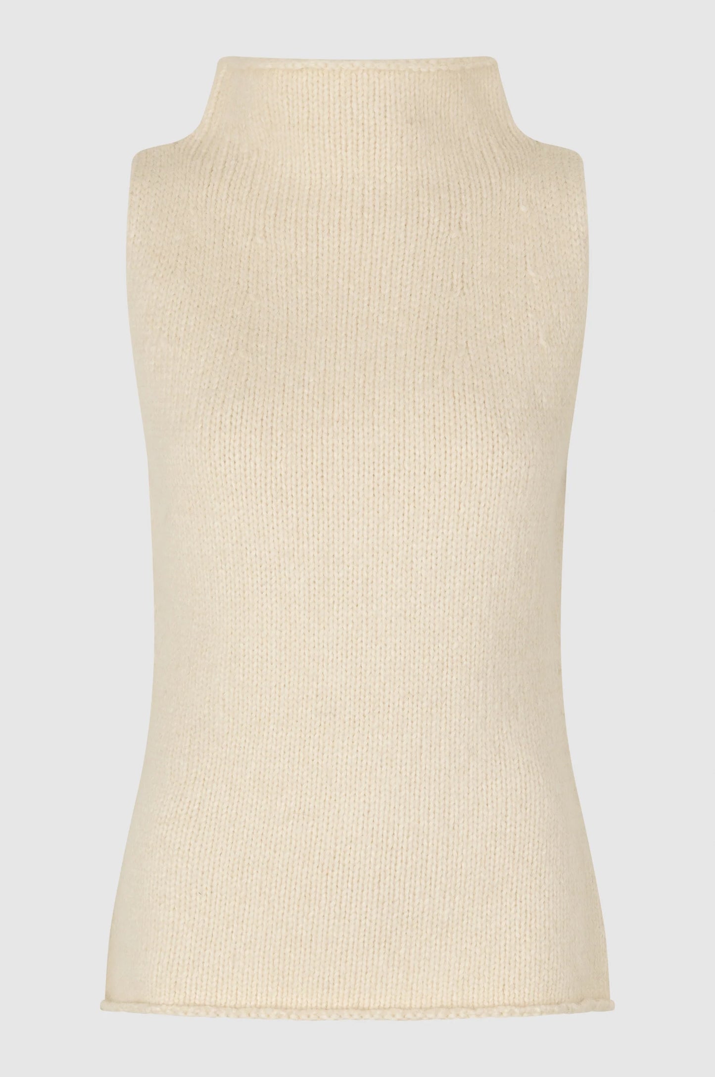 SECOND FEMALE | T -SHIRT TIL KVINDER | RIKKE KNIT TOP DARK CHALK | BEIGE