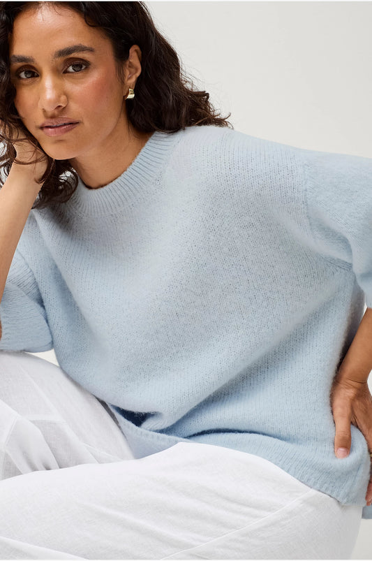 SECOND FEMALE | JERSEYS | MUJER | WANDA KNIT O-NECK NIGHT SKY | AZUL