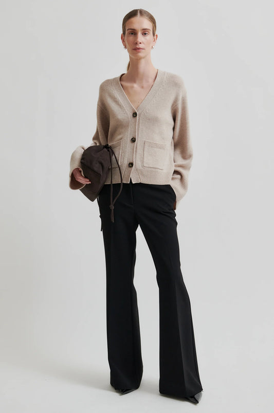 SECOND FEMALE | PANTALONES | MUJER | FIQUE FLARED TROUSERS BLACK | NEGRO