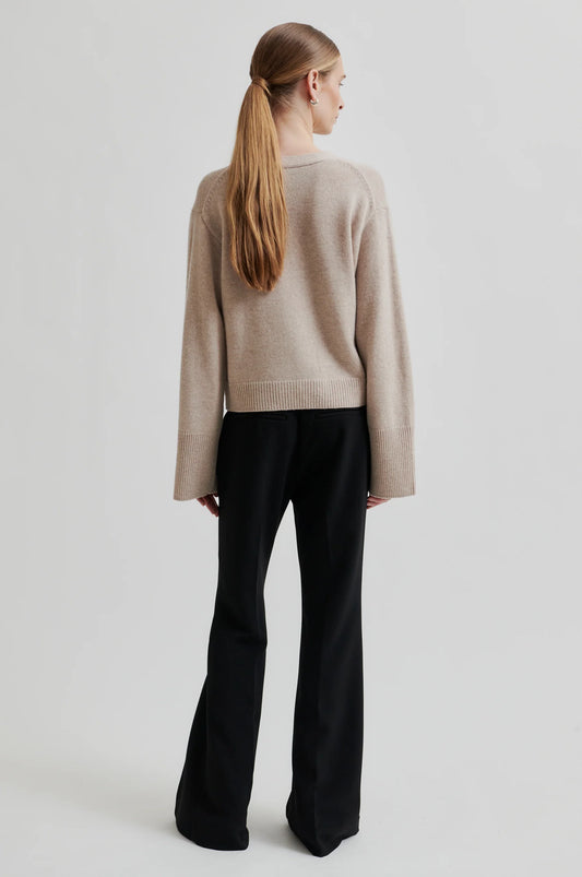 SECOND FEMALE | PANTALONES | MUJER | FIQUE FLARED TROUSERS BLACK | NEGRO