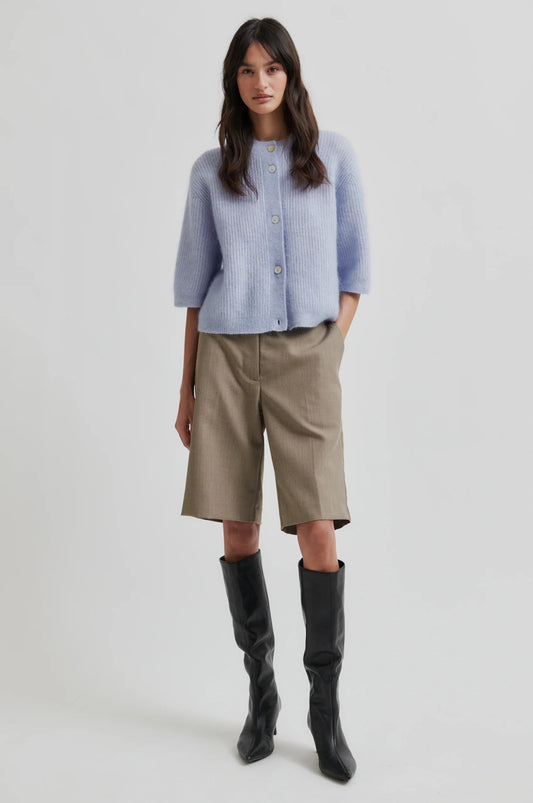 SECOND FEMALE | PANTALONES CORTOS | MUJER | LEVELUP TAILORED SHORTS MID BROWN MELANGE | MARRÓN