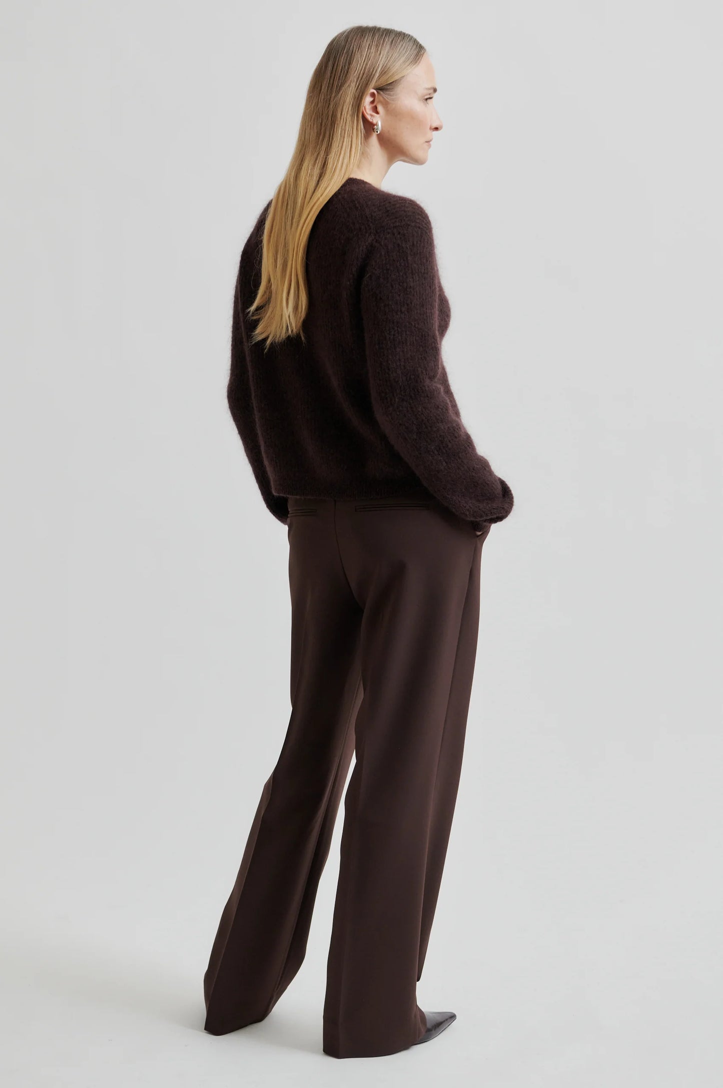 SECOND FEMALE | CHAQUETAS | MUJER | ANDREA KNIT RIB LS CARDIGAN CHOCOLATE PLUM | MARRÓN