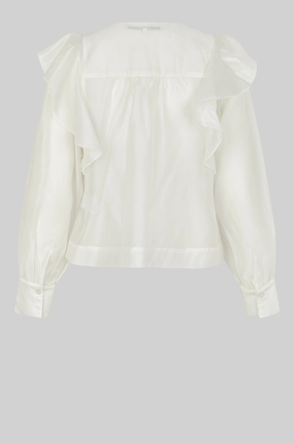 SECOND FEMALE Dream Ruffle Blouse JET Stream: أبيض بلوزة للنساء