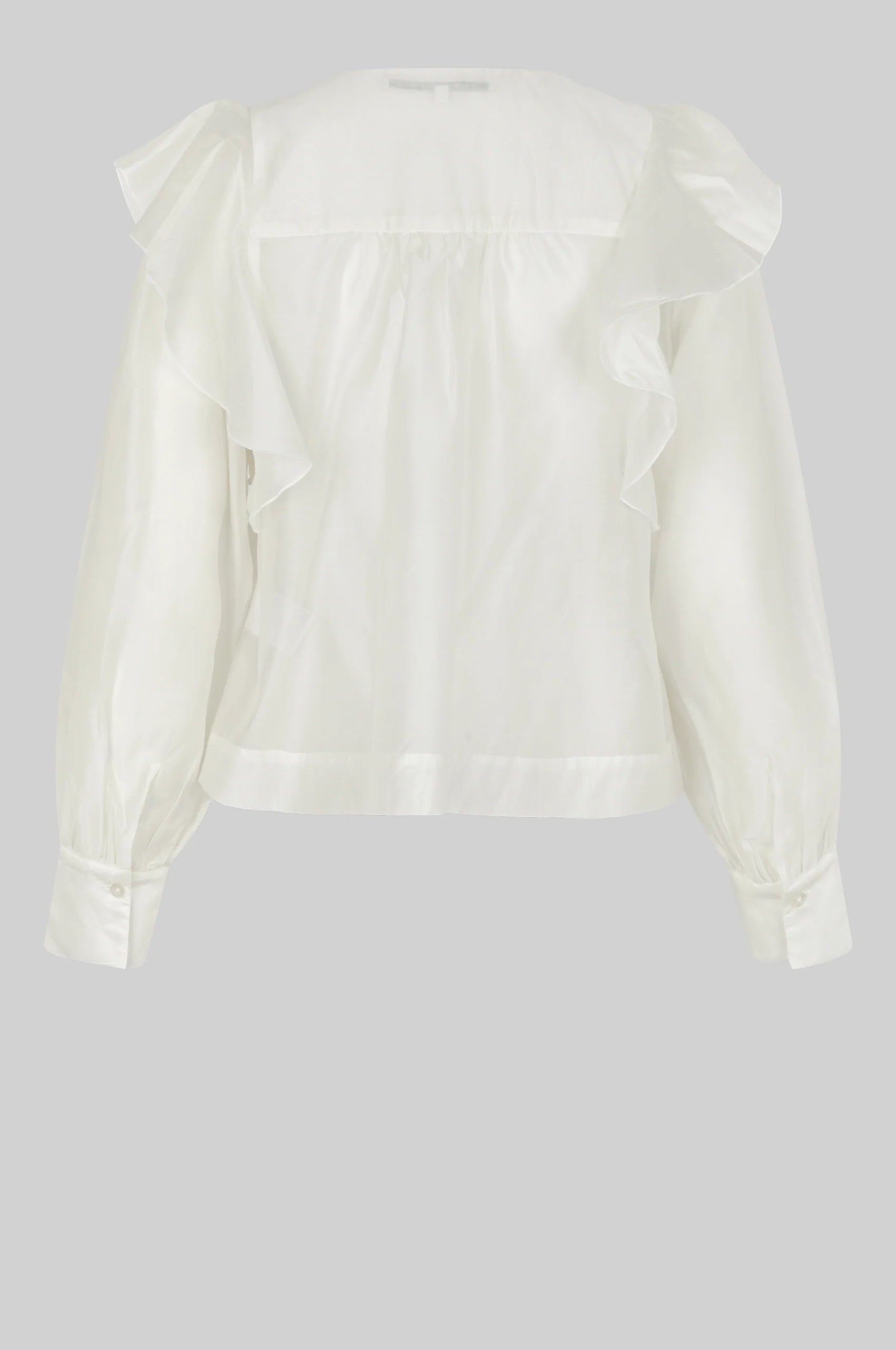 SECOND FEMALE Dream Ruffle Blouse JET Stream: أبيض بلوزة للنساء