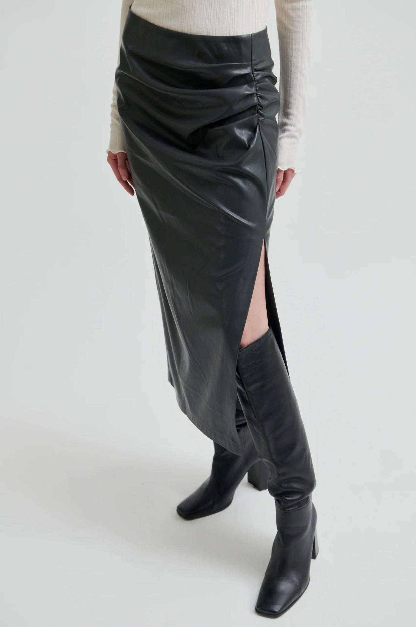 SECOND FEMALE | FALDA | MUJER | SEERIE SKIRT BLACK SAND | GRIS