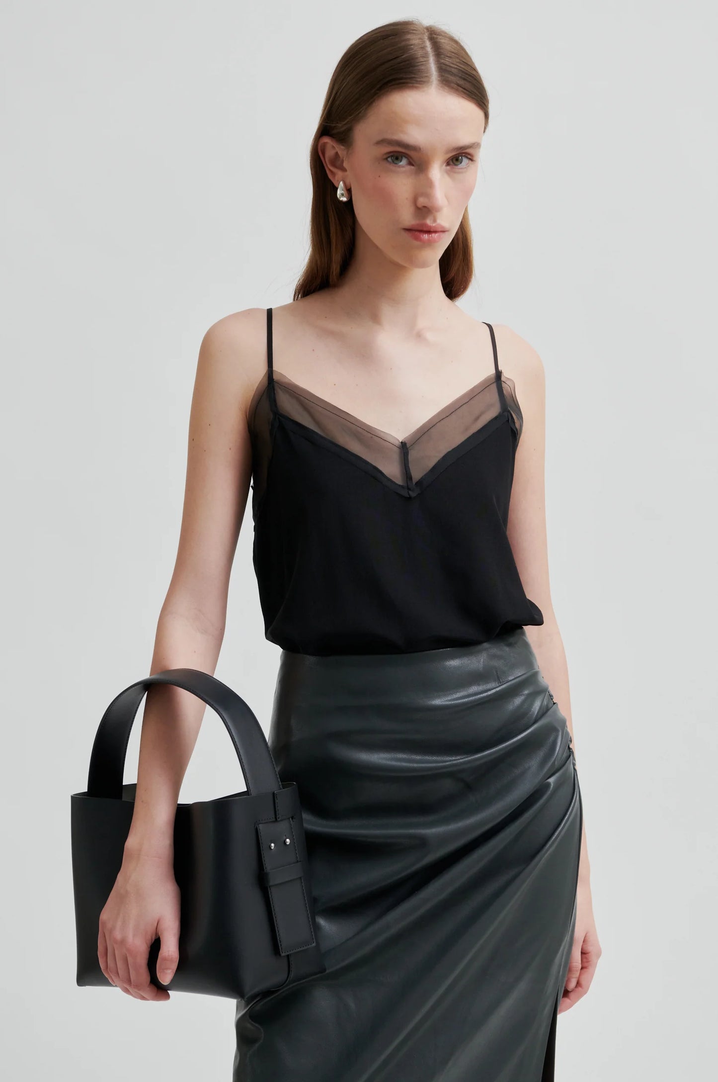 SECOND FEMALE | FALDA | MUJER | SEERIE SKIRT BLACK SAND | GRIS