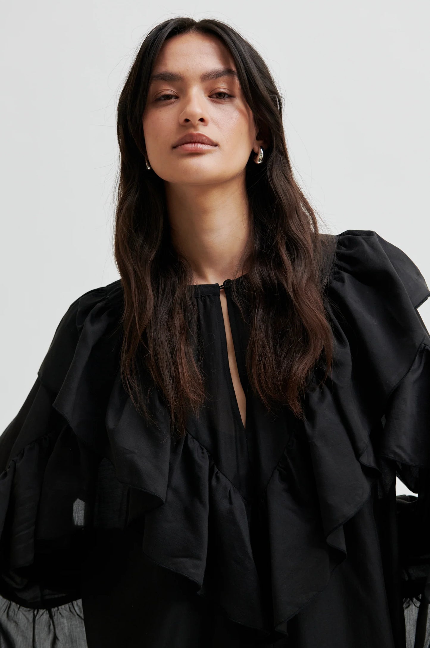 SECOND FEMALE | VESTIDOS | MUJER | DREAM RUFFLE DRESS BLACK | NEGRO