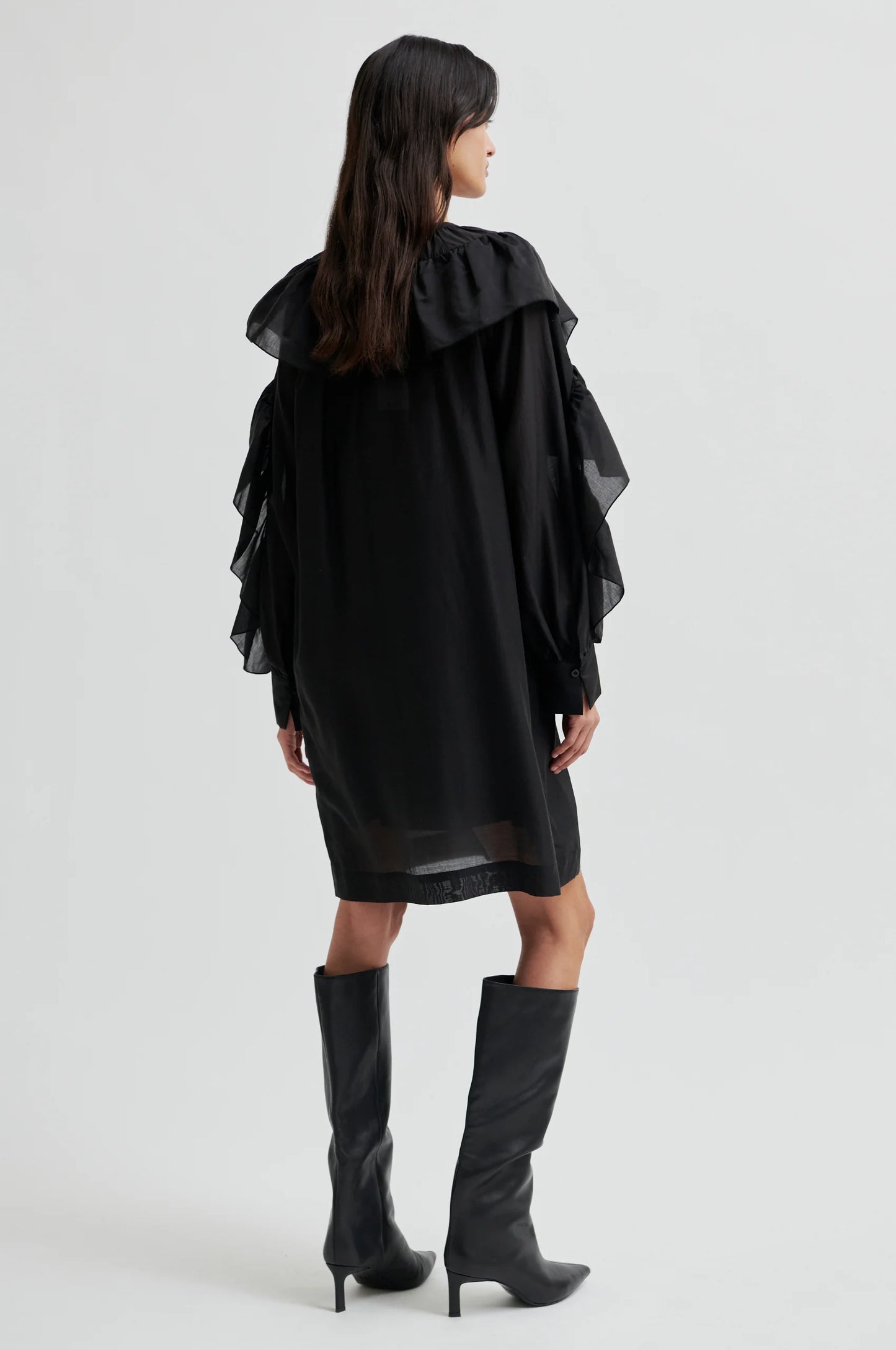 SECOND FEMALE | VESTIDOS | MUJER | DREAM RUFFLE DRESS BLACK | NEGRO