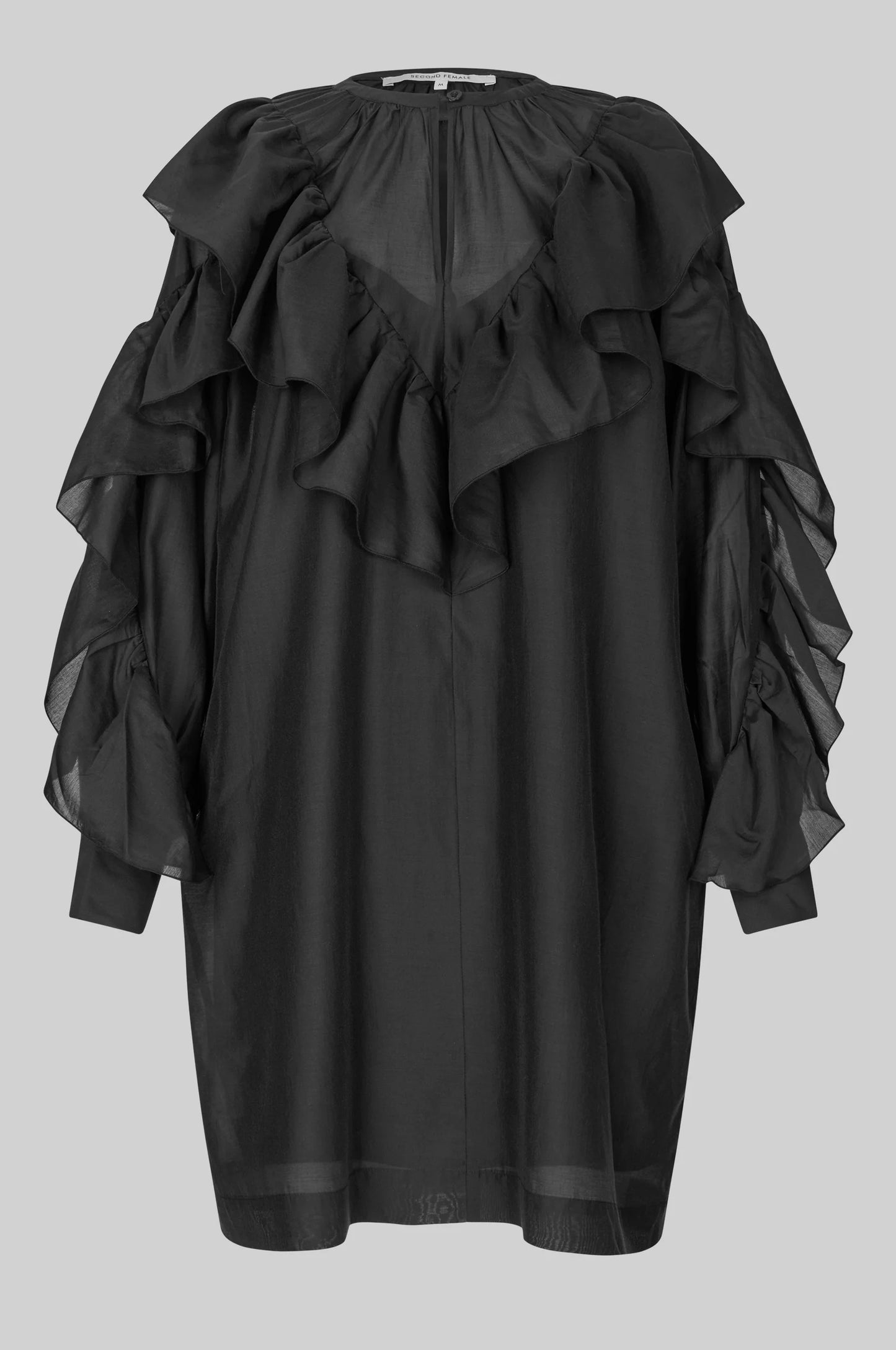 SECOND FEMALE | VESTIDOS | MUJER | DREAM RUFFLE DRESS BLACK | NEGRO