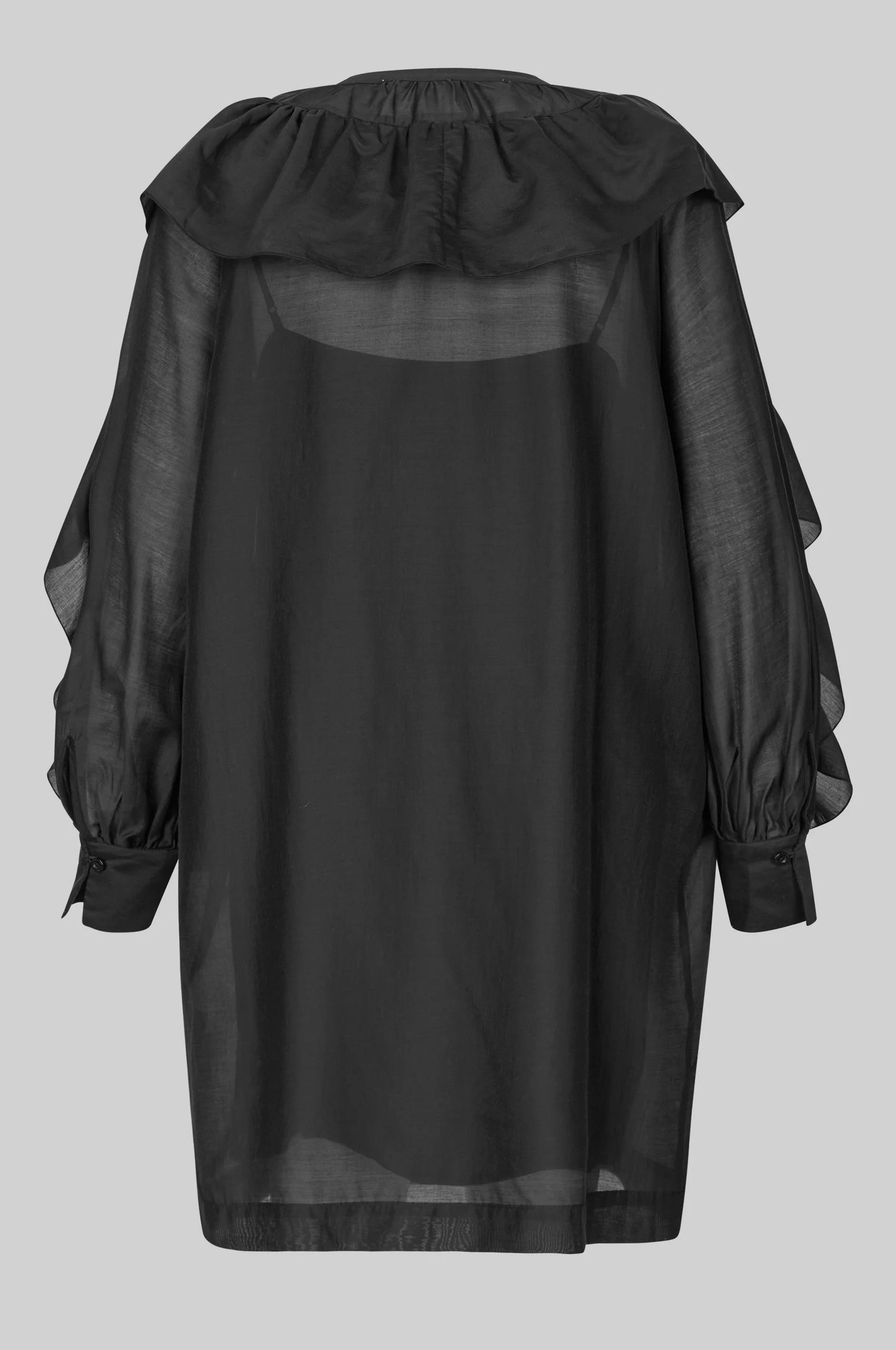 SECOND FEMALE | VESTIDOS | MUJER | DREAM RUFFLE DRESS BLACK | NEGRO