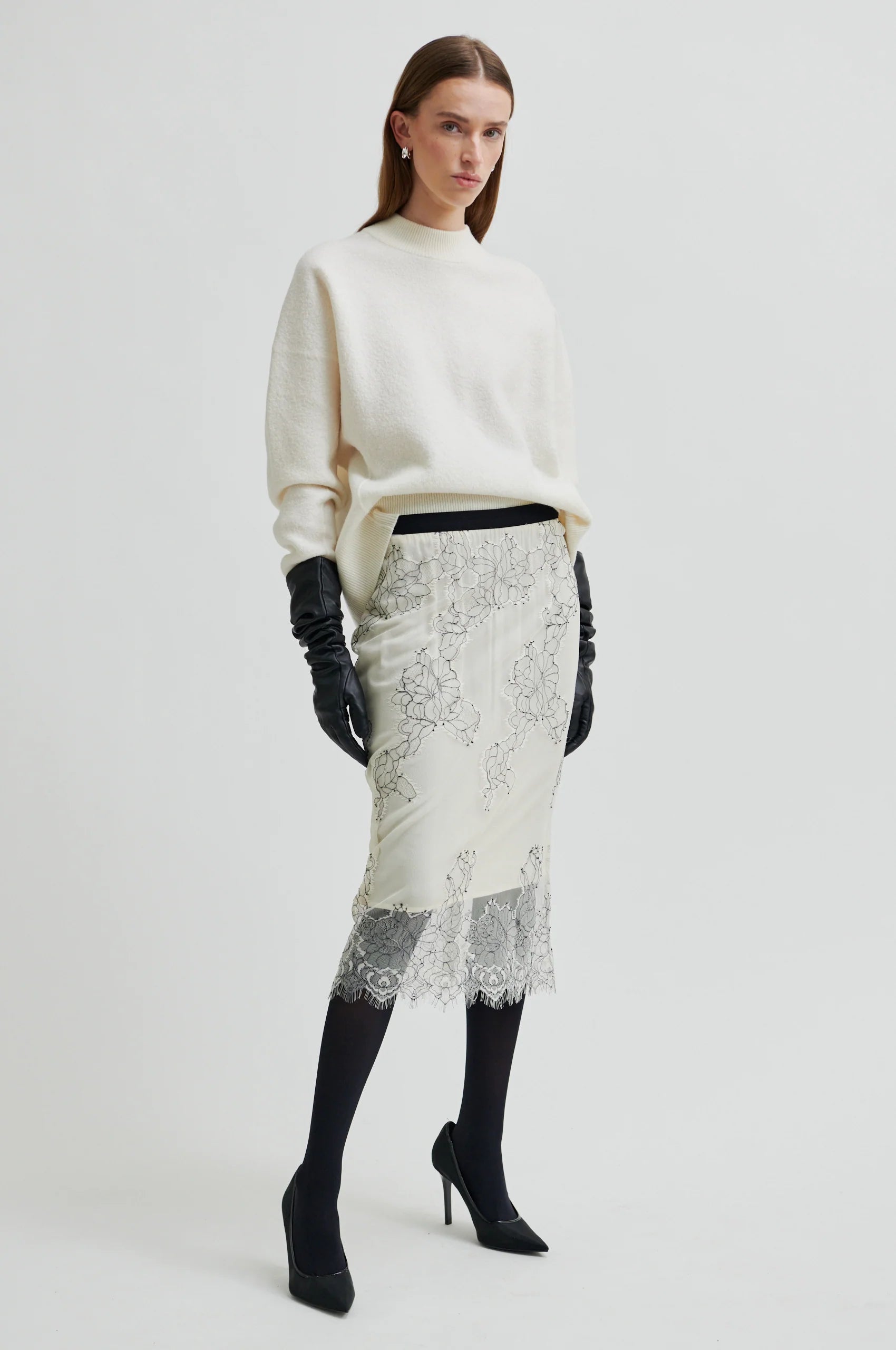 SECOND FEMALE | FALDA | MUJER | WILA LACE SKIRT TOFU | BEIGE