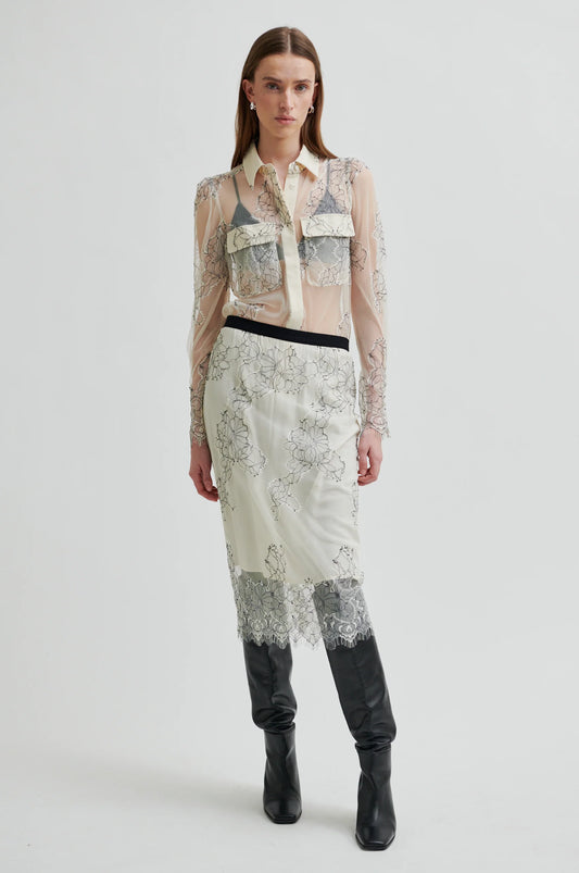 SECOND FEMALE | FALDAS | MUJER | WILA LACE SKIRT TOFU | BEIGE