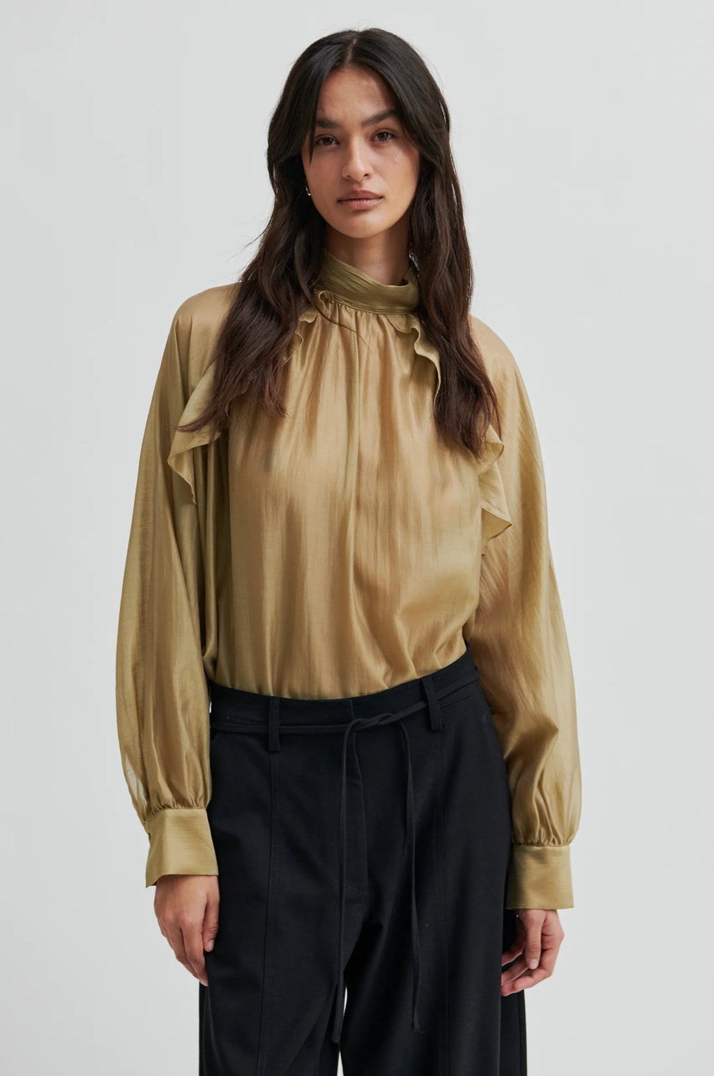 SECOND FEMALE Kannika Blouse KELP: beige Bluse für Damen