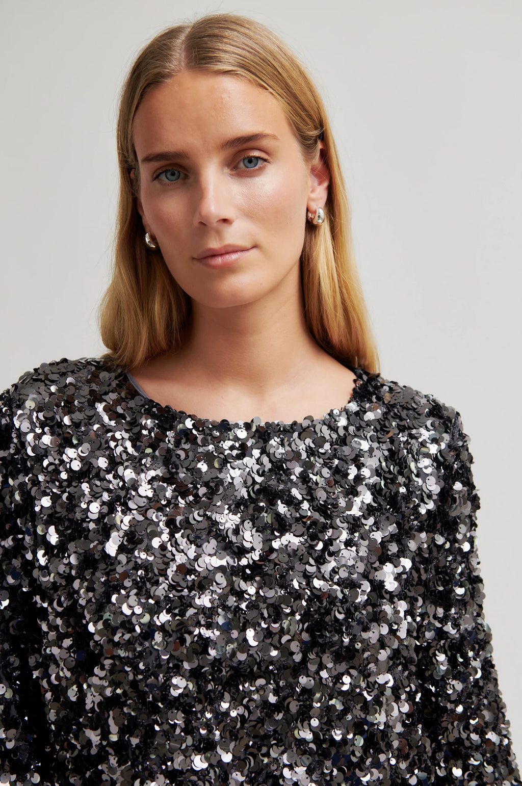 SECOND FEMALE | VESTIDO | MUJER | SHINY MINI DRESS GUNGREY METAL | GRIS