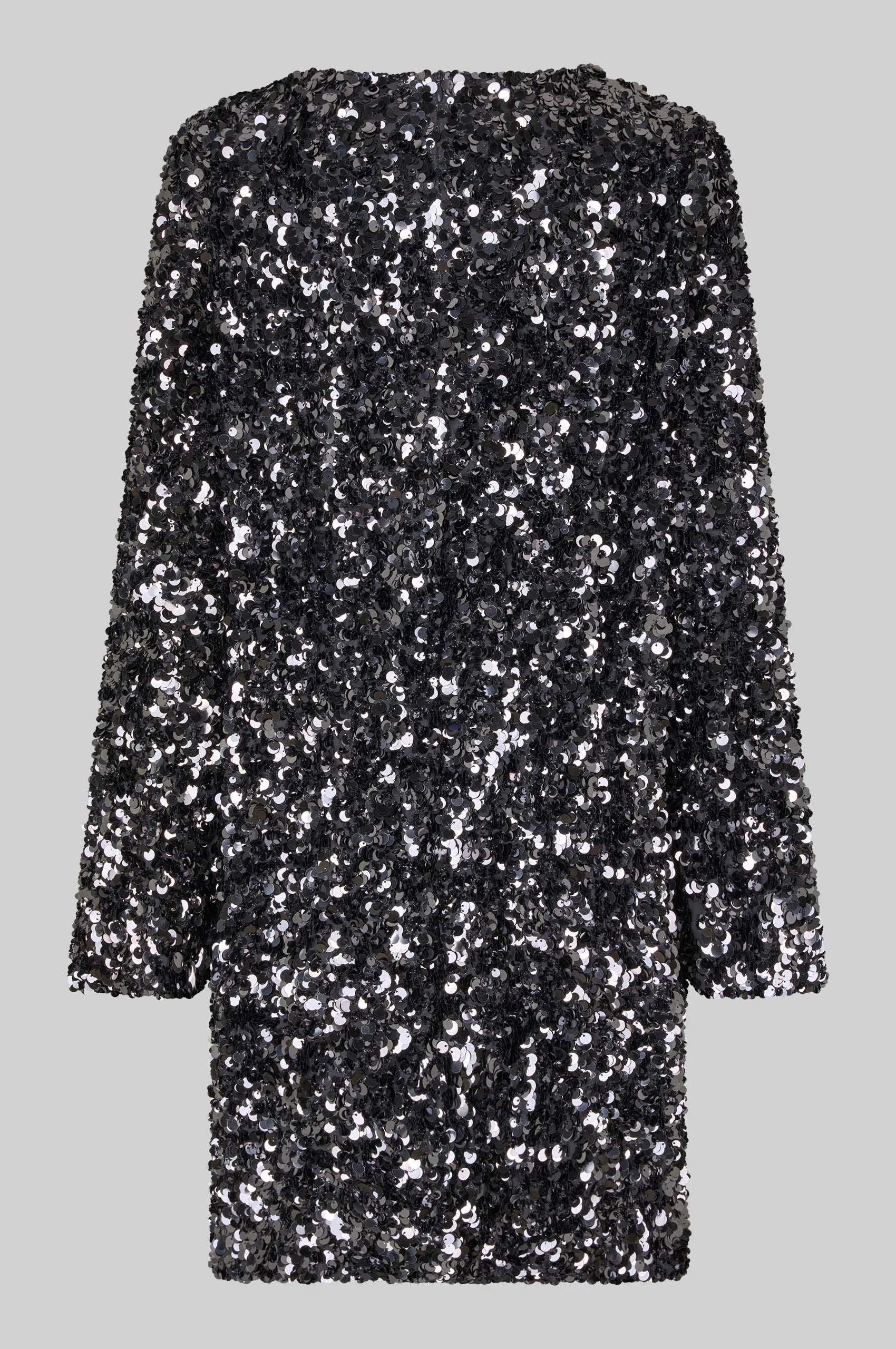 SECOND FEMALE | VESTIDO | MUJER | SHINY MINI DRESS GUNGREY METAL | GRIS