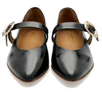 LOTTUSSE BEL Crackel Negro: black shoes for women