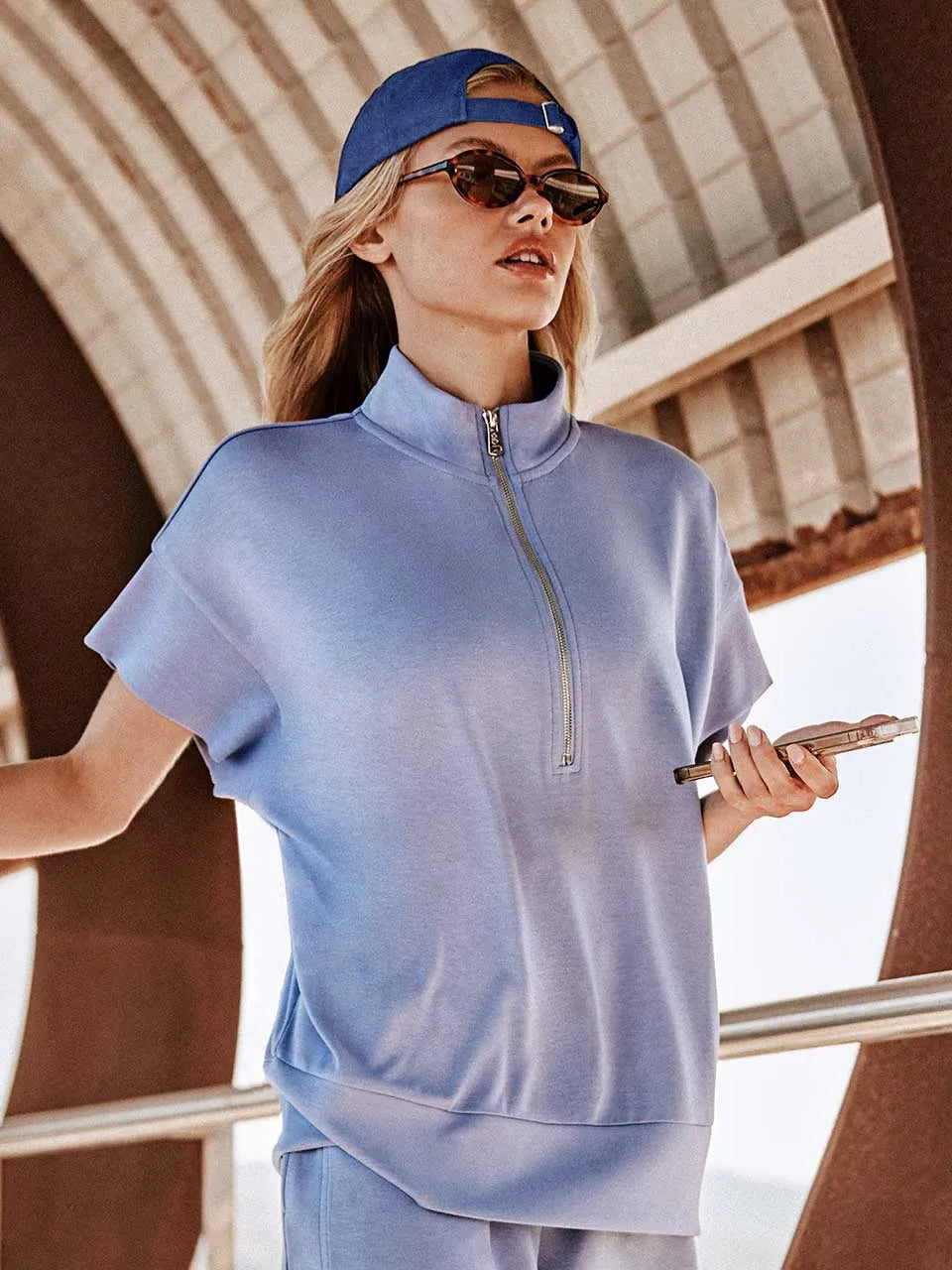 GISELA | SWEATSHIRTS | MUJER | SUDADERA CELESTE | AZUL