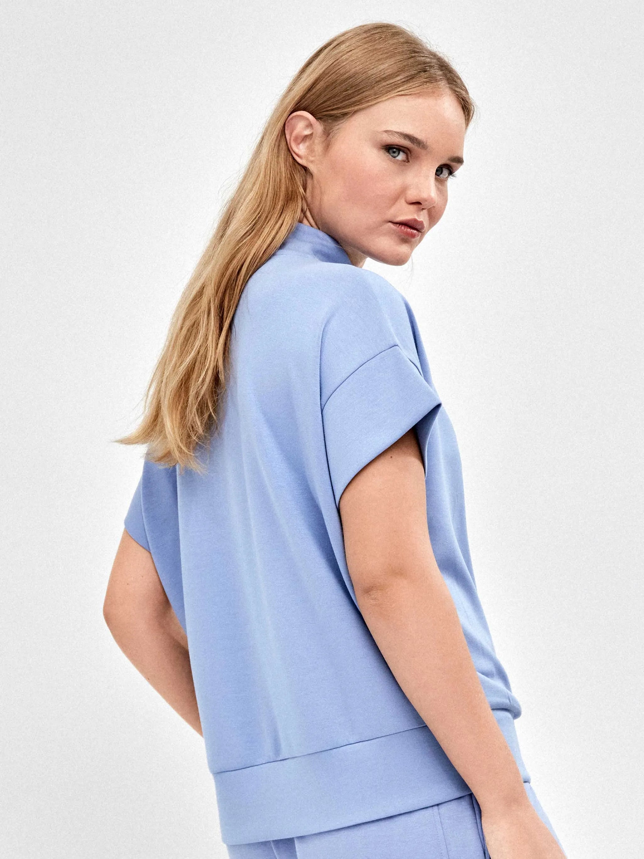 GISELA | SWEATSHIRTS | MUJER | SUDADERA CELESTE | AZUL