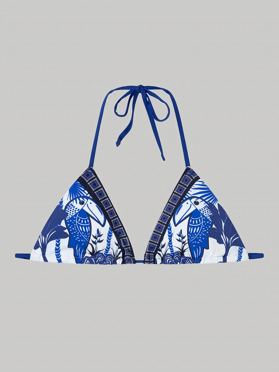 GISELA | BAÑADORES | MUJER | SUJETADOR TRIANGULAR ESTAMPADO | AZUL