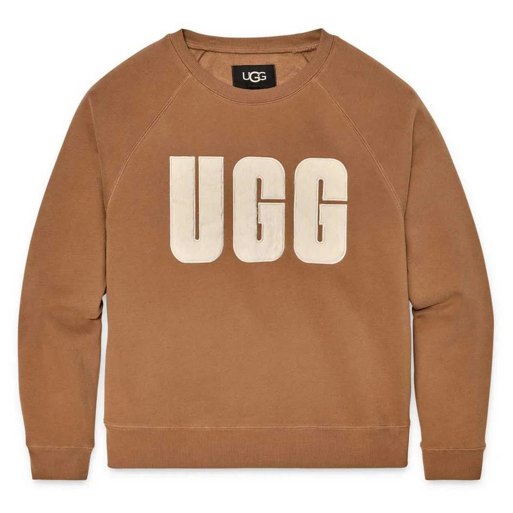 UGG | JERSEY MUJER | W MADELINE FUZZY LOGO CREWNECK CPLS CHESTNUT/PLASTER | MARRÓN