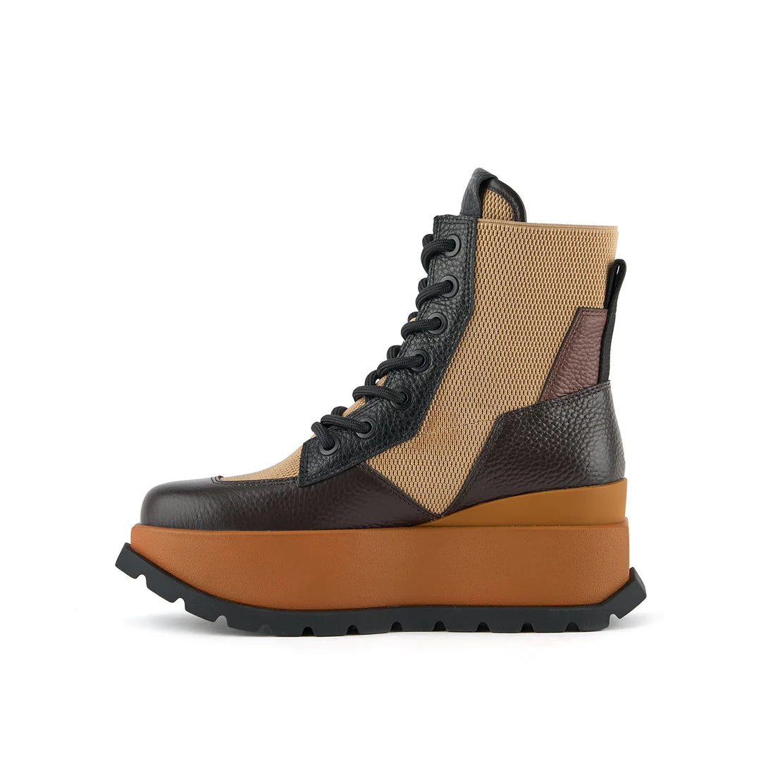 UNITED NUDE ROKO Trooper Coffee MIX: brun ankelboots för dam