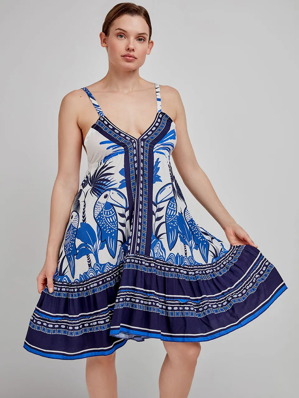 GISELA | VESTIDOS | MUJER | VESTIDO ESTAMPADO | AZUL