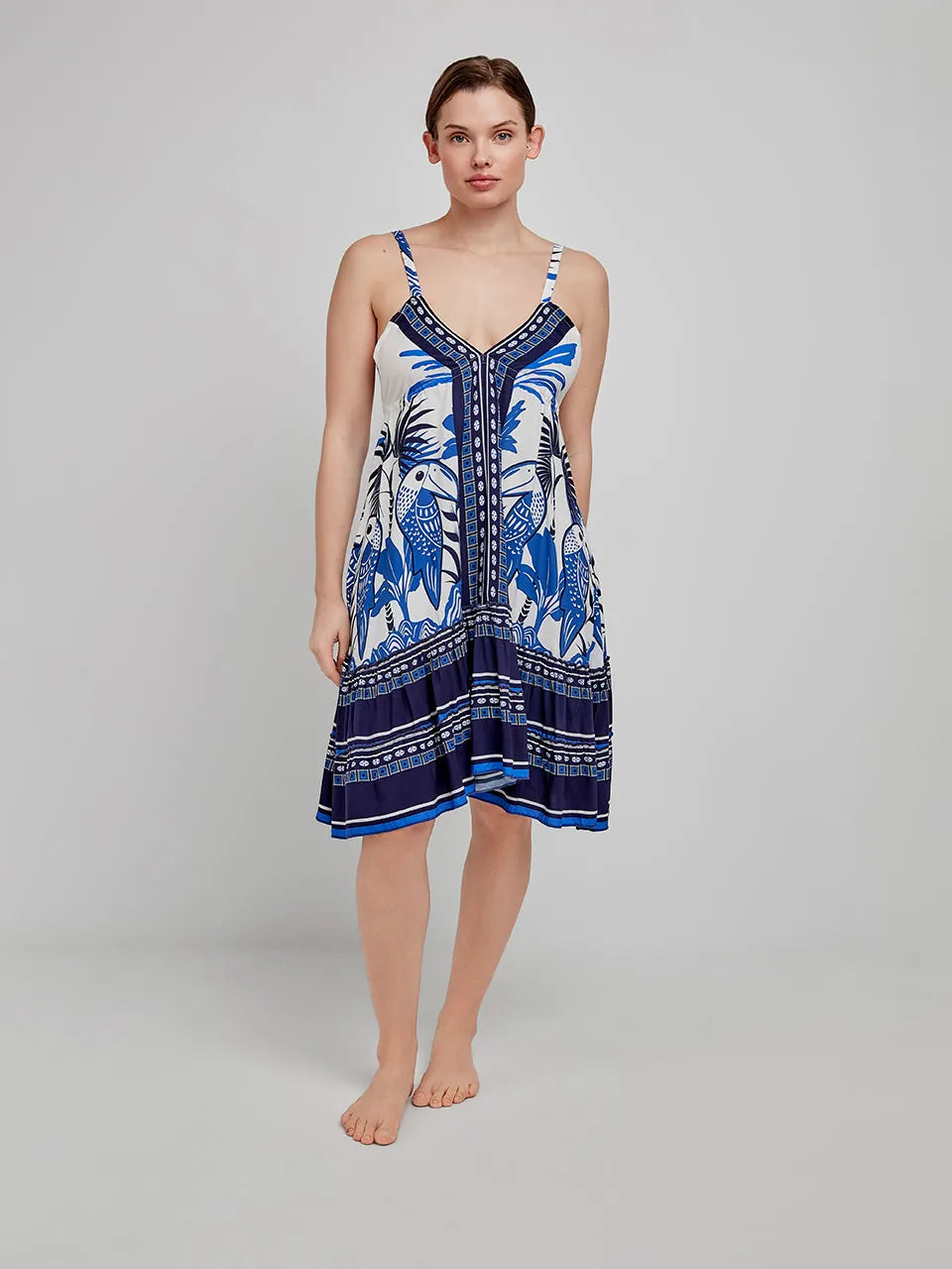 GISELA | VESTIDOS | MUJER | VESTIDO ESTAMPADO | AZUL