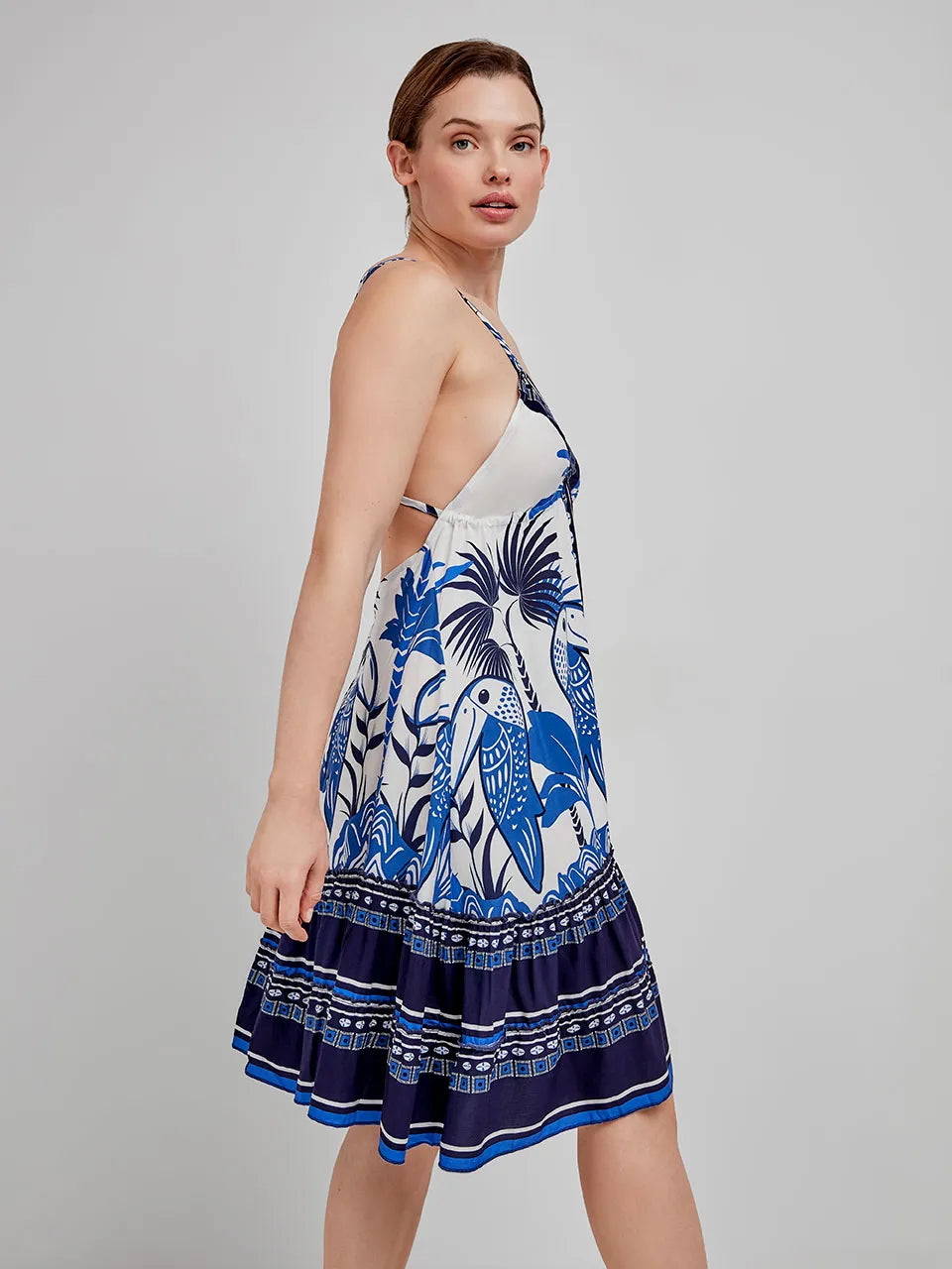 GISELA | VESTIDOS | MUJER | VESTIDO ESTAMPADO | AZUL