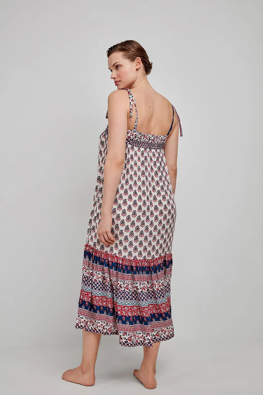 GISELA | VESTIDOS | MUJER | VESTIDO ESTAMPADO | ROJO
