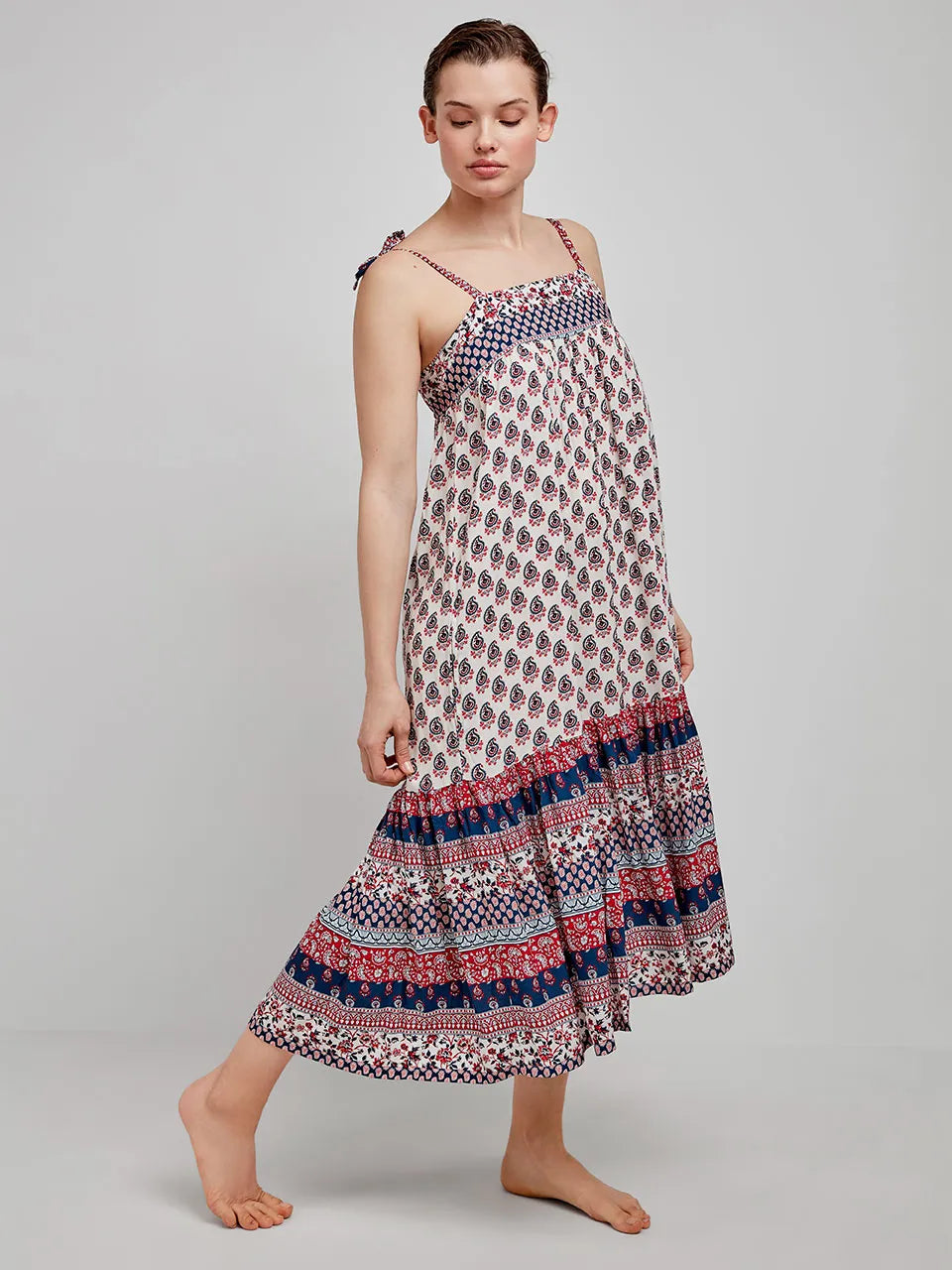 GISELA | VESTIDOS | MUJER | VESTIDO ESTAMPADO | ROJO