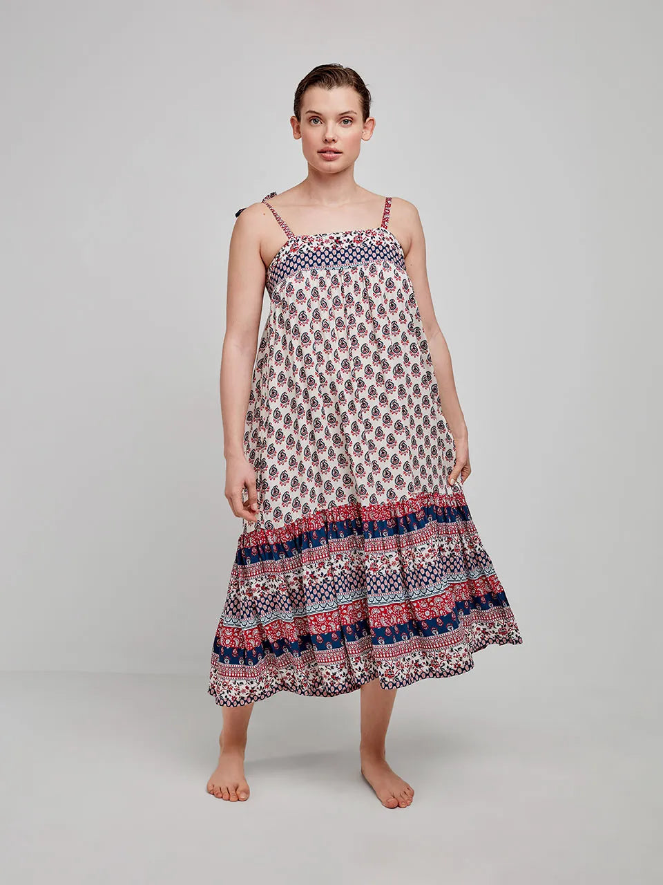 GISELA | VESTIDOS | MUJER | VESTIDO ESTAMPADO | ROJO