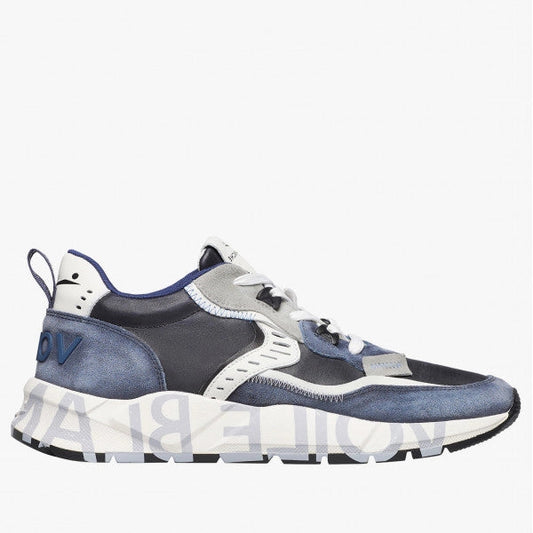 VOILE BLANCHE | SNEAKERS | MAN | CLUB01. SUEDE/NET/NYLON BLEU-WHITE-AZURE