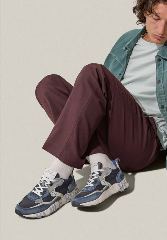 VOILE BLANCHE | SNEAKERS | MAN | CLUB01. SUEDE/NET/NYLON BLEU-WHITE-AZURE