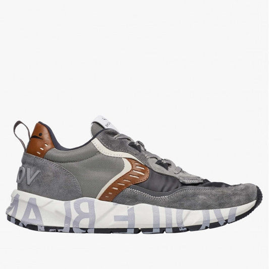 VOILE BLANCHE | SNEAKERS | HOMBRE | CLUB01. ANTHRACITE-COGNAC | GRIS