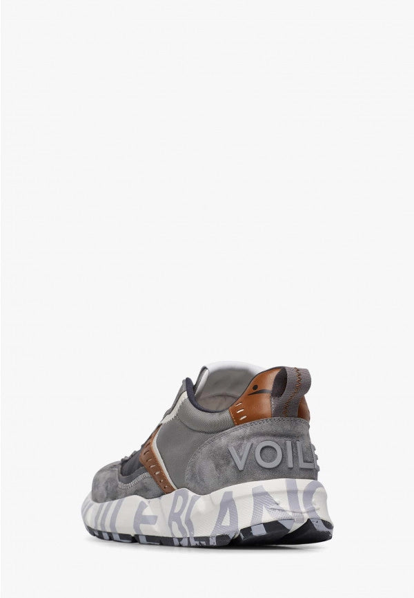 VOILE BLANCHE | SNEAKERS | HOMBRE | CLUB01. ANTHRACITE-COGNAC | GRIS