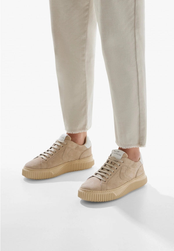 VOILE BLANCHE | SNEAKERS | MUJER | LIPARI SUEDE LIGHT BEIGE-OFF WHITE | BEIGE