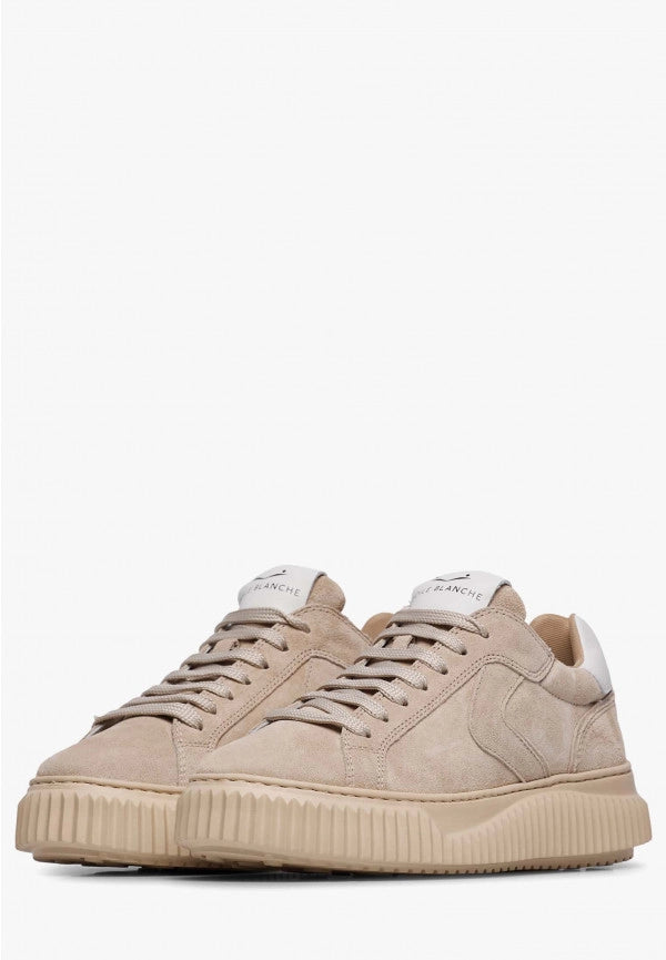 VOILE BLANCHE | SNEAKERS | MUJER | LIPARI SUEDE LIGHT BEIGE-OFF WHITE | BEIGE