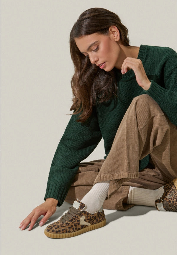 VOILE BLANCHE | SNEAKERS | MUJER | INES SUEDE ST.MACULA/METALLIC GOAT SKIN BROWN ST.MACULA/PLATINUM | ANIMAL PRINT