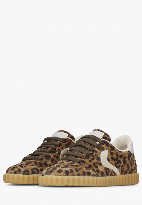 VOILE BLANCHE | SNEAKERS | MUJER | INES SUEDE ST.MACULA/METALLIC GOAT SKIN BROWN ST.MACULA/PLATINUM | ANIMAL PRINT