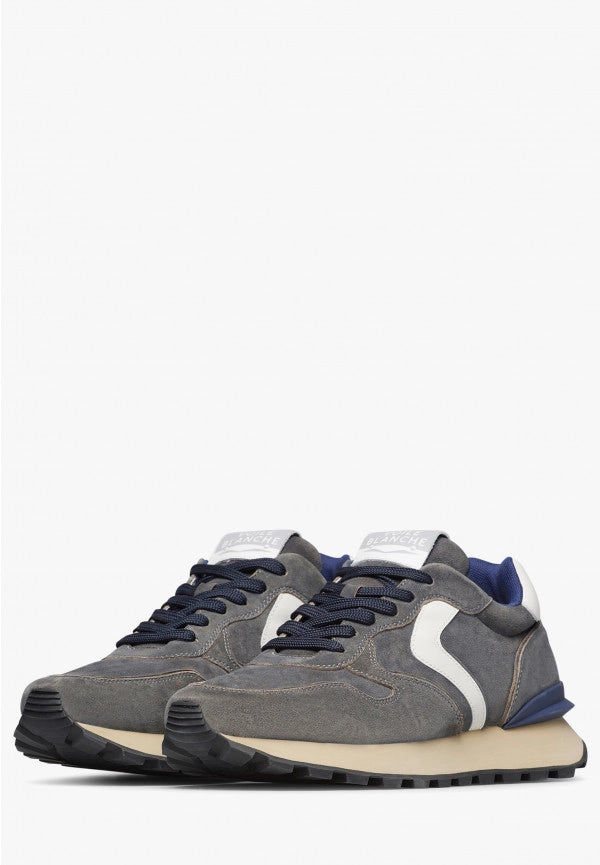 VOILE BLANCHE | SNEAKERS | HOMBRE | PARIS RACE MAN W. SHADOWED VELVET LEATHER BLUE | AZUL