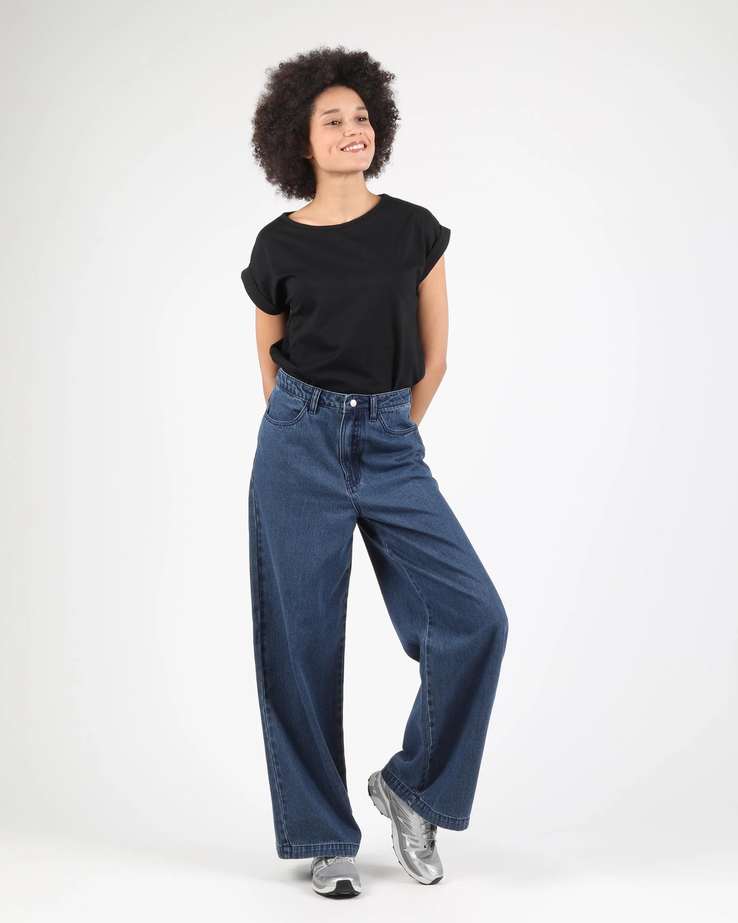 WEMOTO | PANTALONES MUJER | STEF DENIM DARK DENIM | AZUL