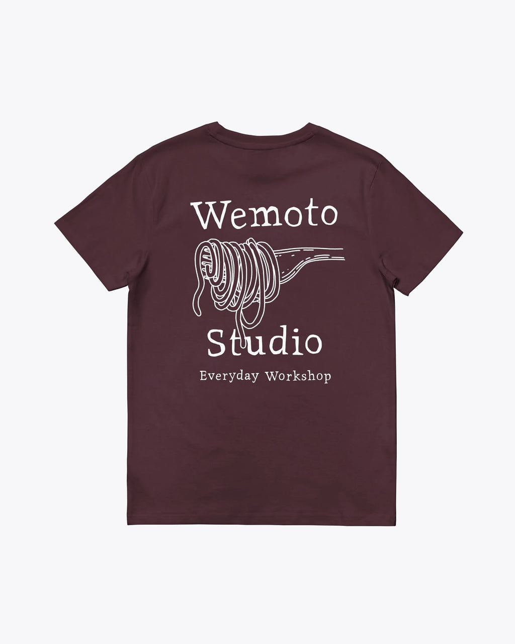 WEMOTO Camisetas de la Marca Unisex Modelo Pasta Club Tee en Color Red Brown (rojo), brązowy obuwie unisex w Tascón