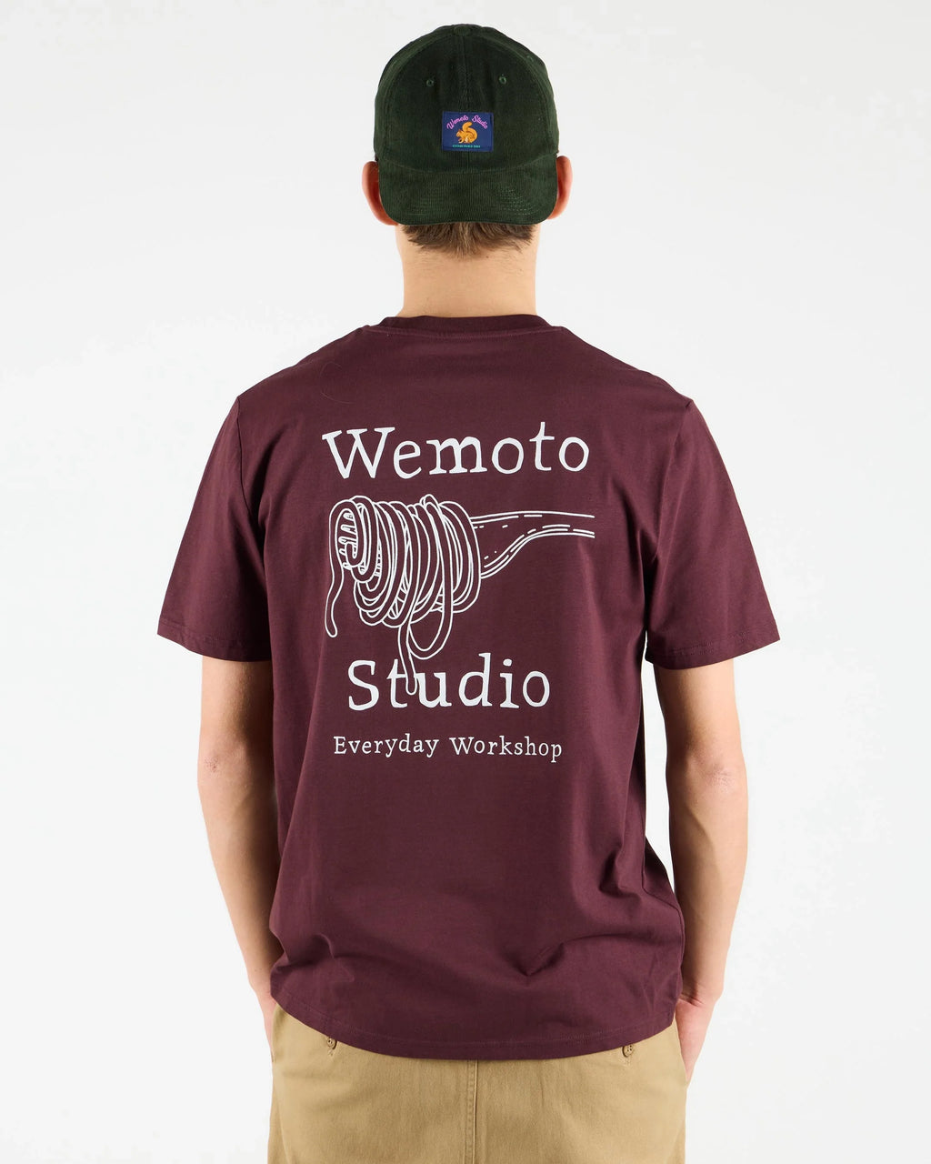 WEMOTO Camisetas de la Marca Unisex Modelo Pasta Club Tee en Color Red Brown (rojo), brązowy obuwie unisex w Tascón