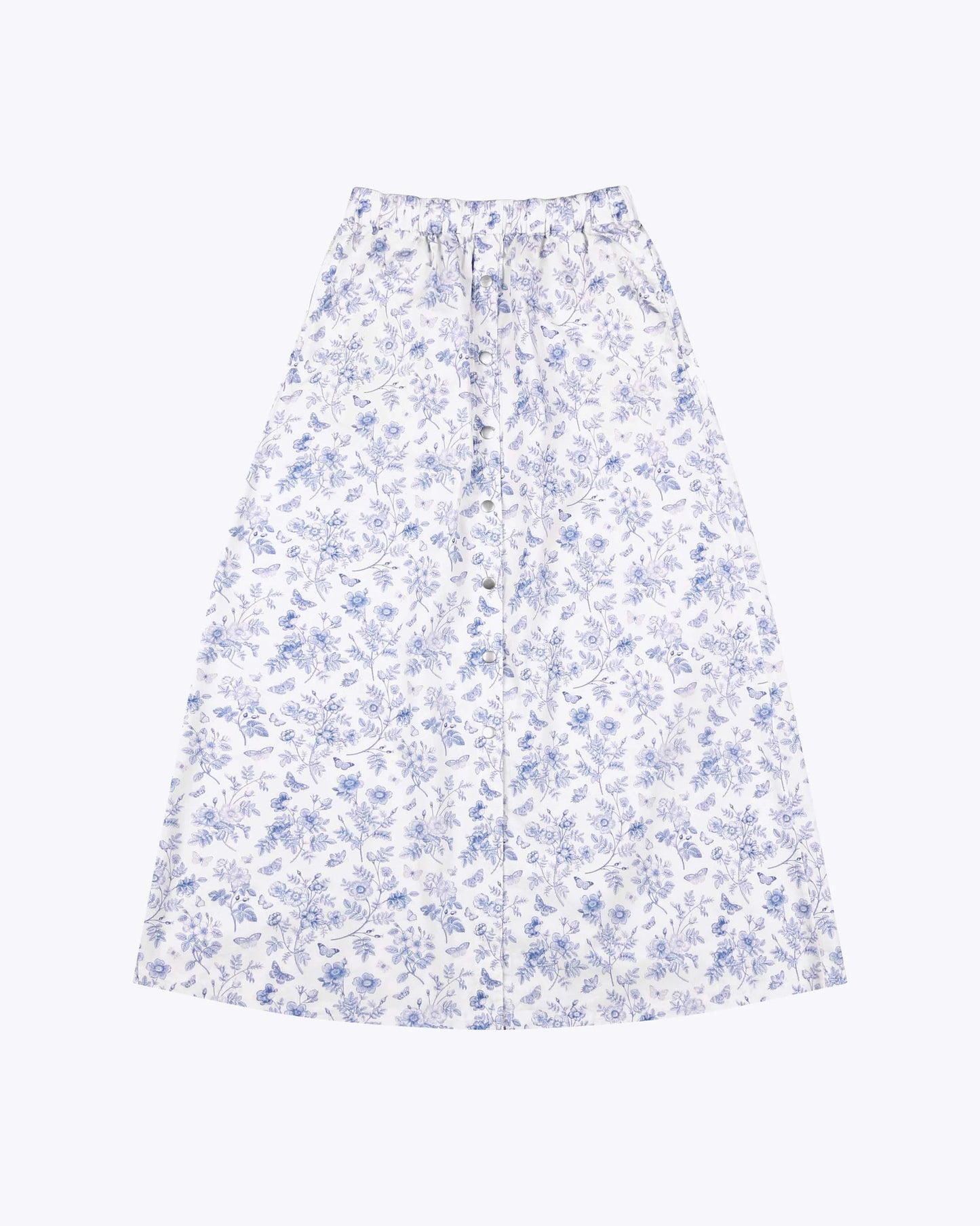 WEMOTO | WOMEN'S SKIRT | ODILE POPLIN WHITE BLUE | BLUE