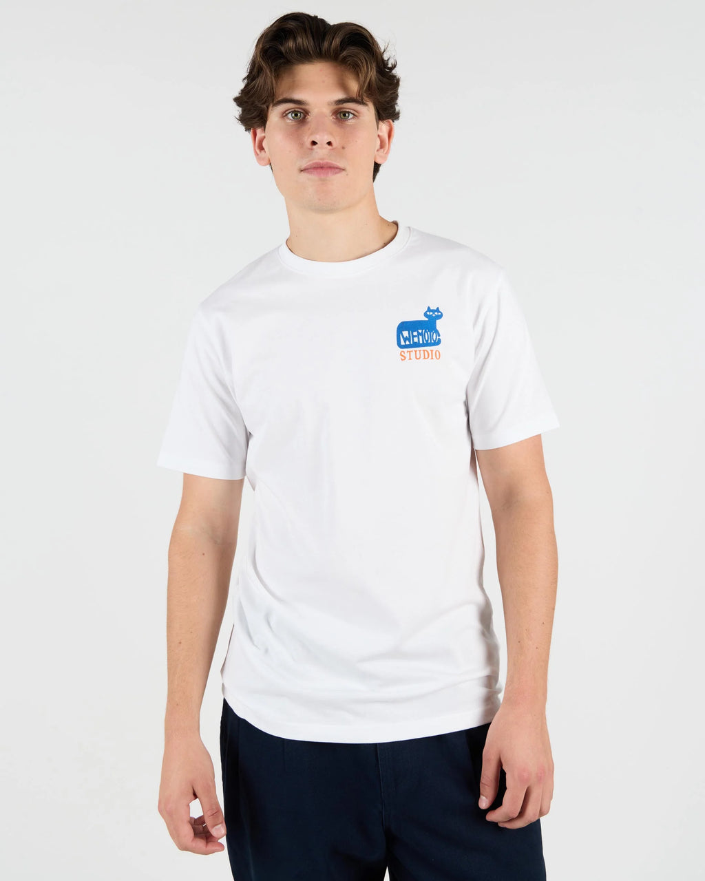 WEMOTO CAT TEE White: hvid T-shirt til mænd